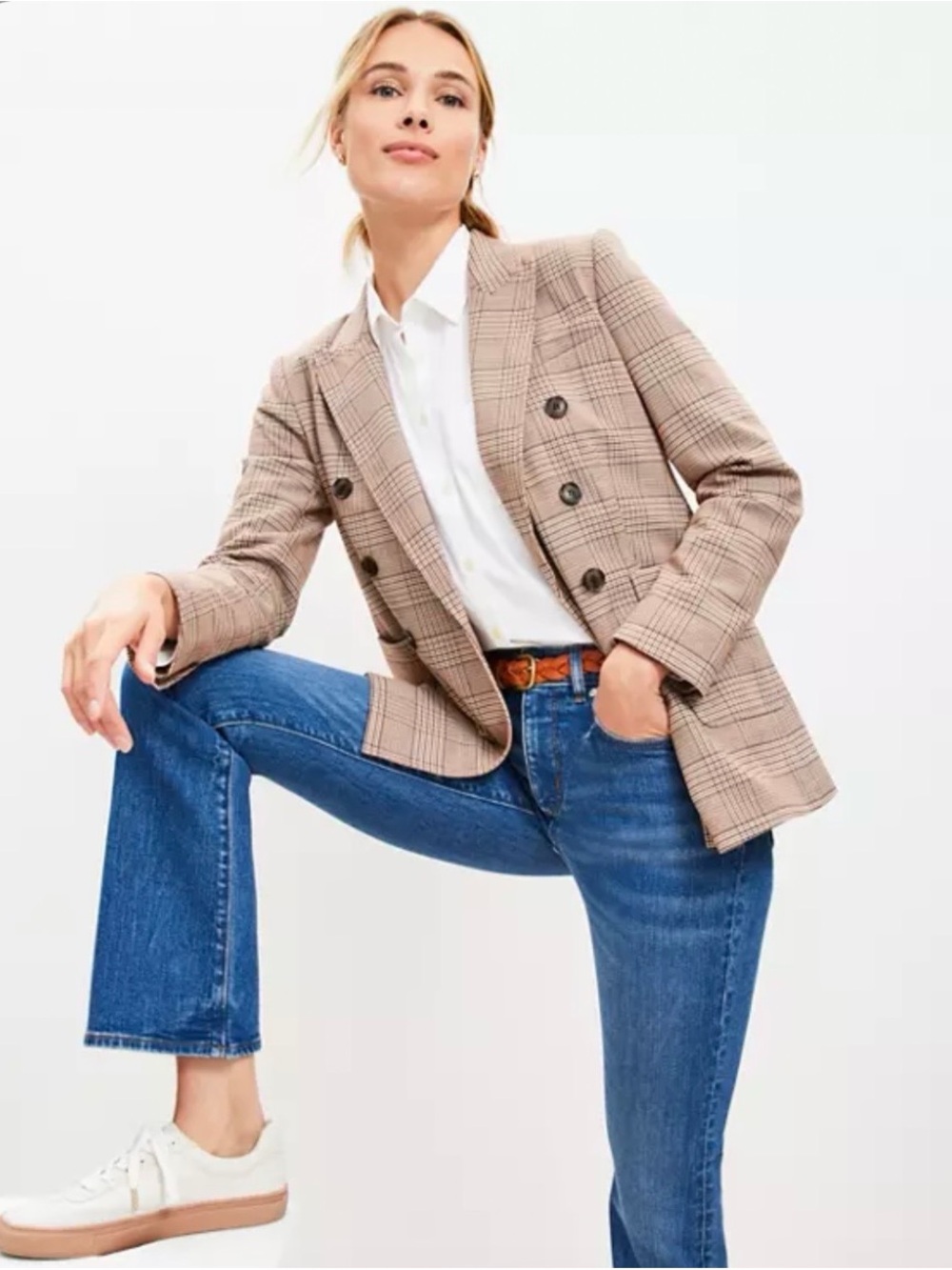 Suit: Plaid Double-Breasted Blazer & Pleated Pants